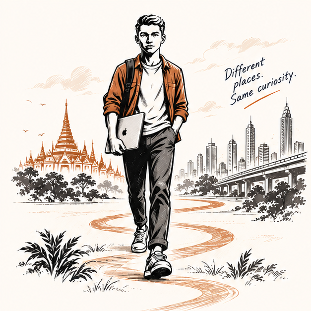 Illustrated Thura: walking between Myanmar and Bangkok